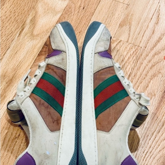 Gucci Screener Beige and Multicolor Sneakers - Picture 3 of 13